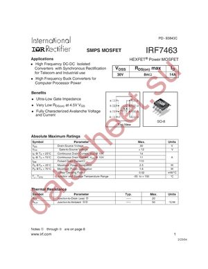 IRF7463TR datasheet  